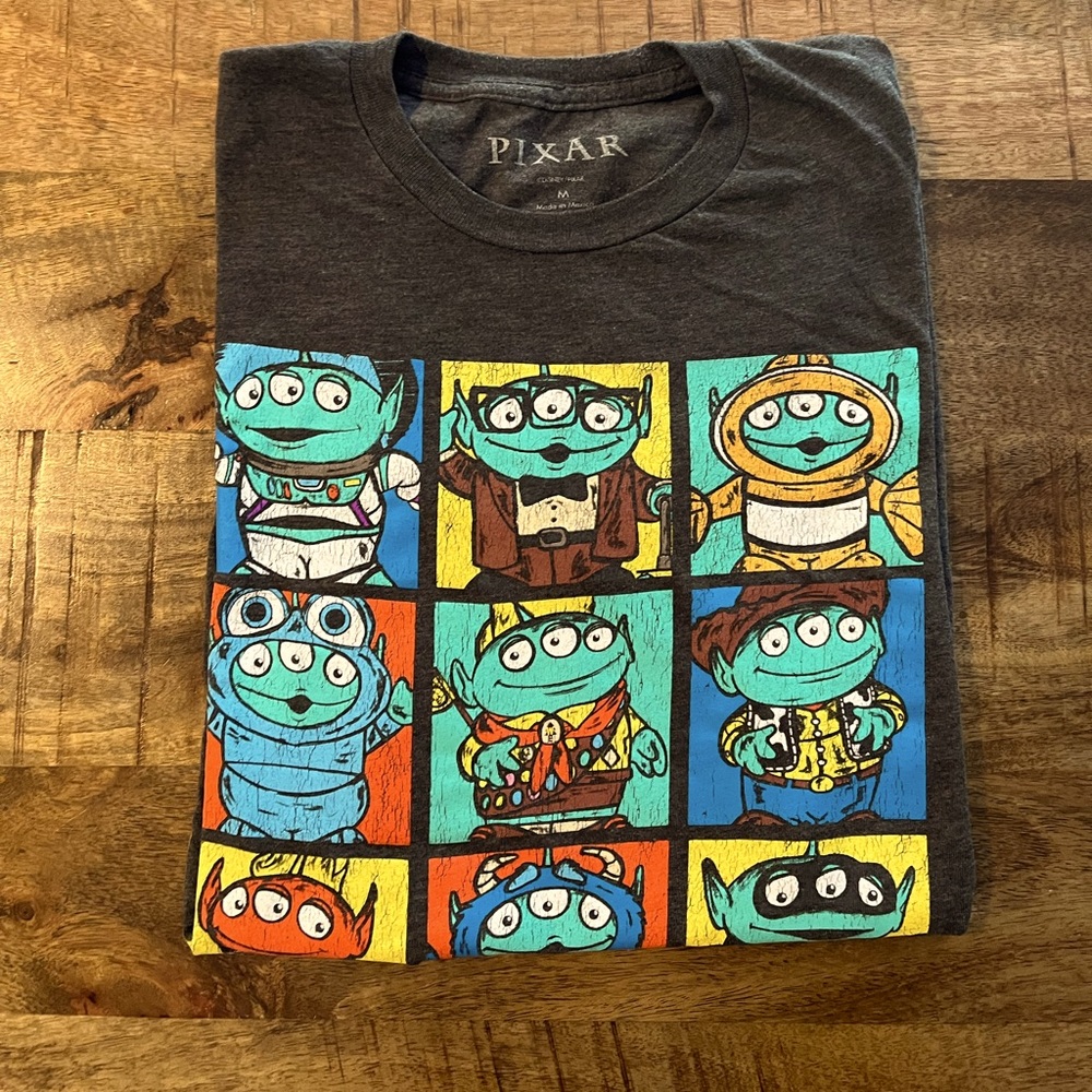 Disney Pixar Toy Story Alien Shirt Mens M. Gray Disney Graphic Tee Shirt.